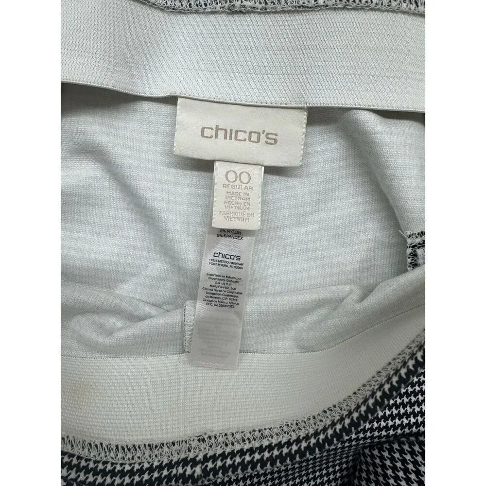 Chicos Elastic Waist Pants Houndstooth‎ Size 00 Regular (size XS) (29) Rayon